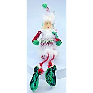 Carmen Manago Santa Claus Art Doll Primitive Shabby Cottage Chic Feather 20"